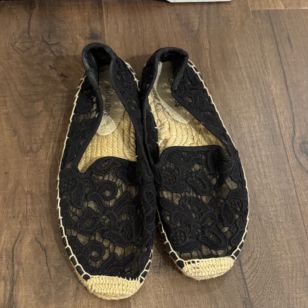 Soludos Black Lace Espadrilles